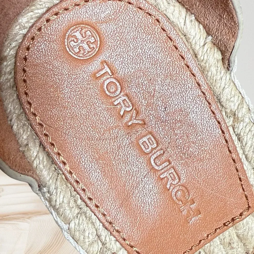 Tory Burch Shelby Snakeskin Embossed Leather Espadrille Size 9 Womens‎